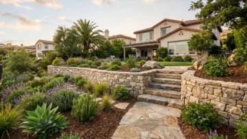 Retaining Walls and Stone Features for Sloped Yards Before Winter Rain